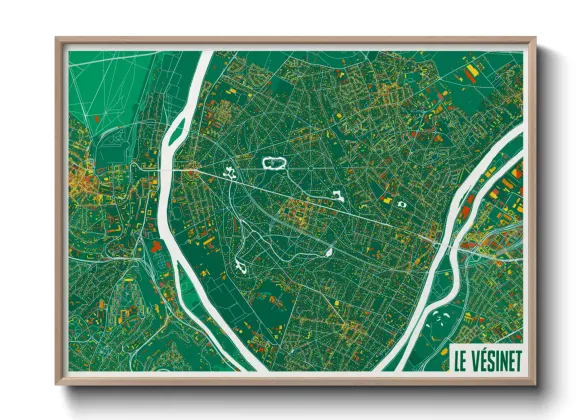 Une affiche de carte sur Le Vésinet