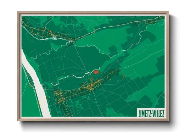 Une affiche de carte sur Limetz-Villez