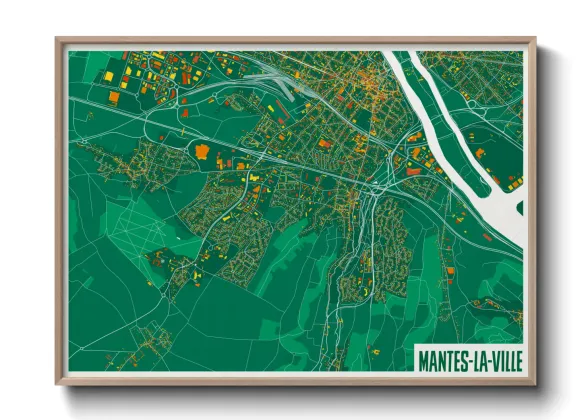 Une affiche de carte sur Mantes-la-Ville