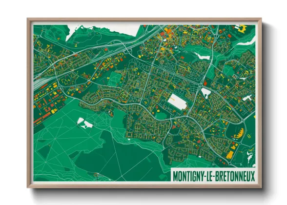 Une affiche de carte sur Montigny-le-Bretonneux