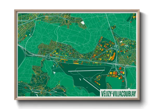 Une affiche de carte sur Vélizy-Villacoublay