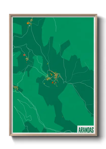 Une affiche de carte sur Arandas