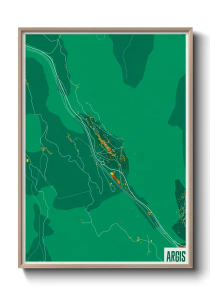 Une affiche de carte sur Argis