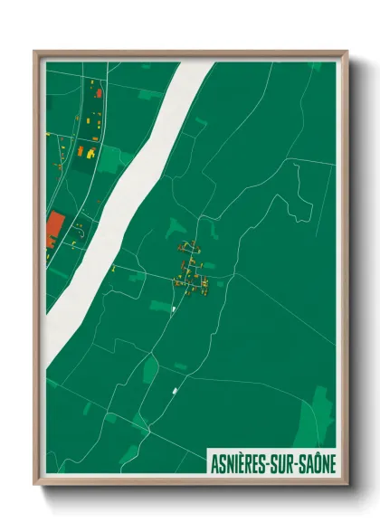 Une affiche de carte sur Asnières-sur-Saône