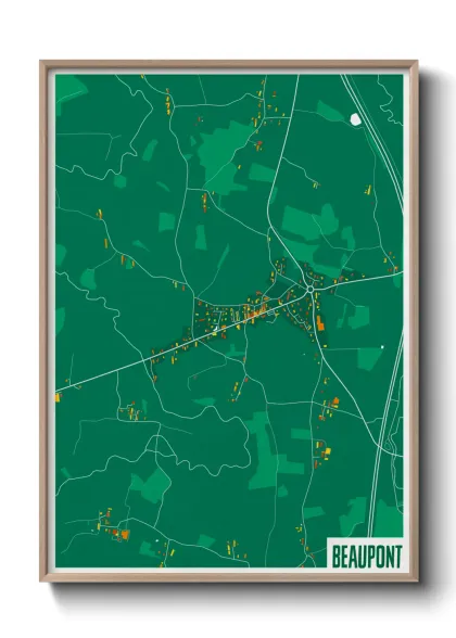 Une affiche de carte sur Beaupont