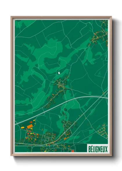 Une affiche de carte sur Béligneux
