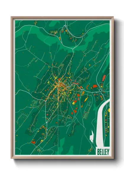 Une affiche de carte sur Belley