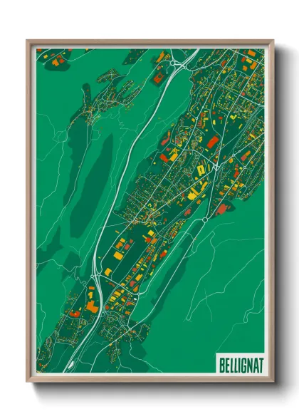 Une affiche de carte sur Bellignat