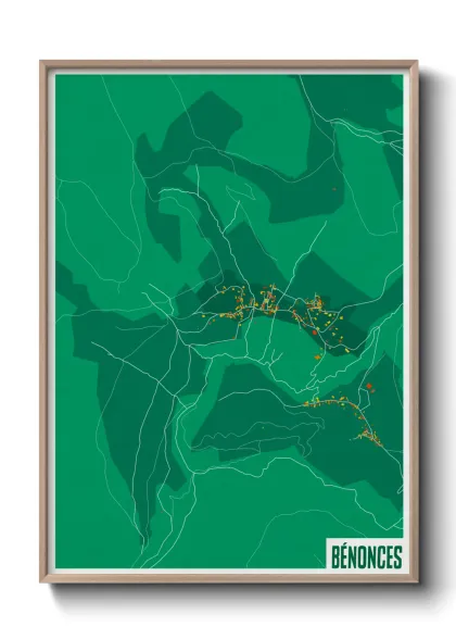 Une affiche de carte sur Bénonces