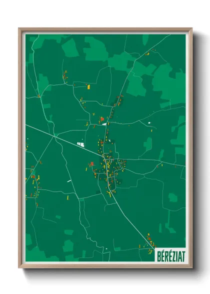Une affiche de carte sur Béréziat