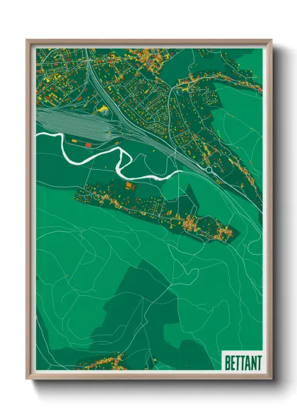 Une affiche de carte sur Bettant