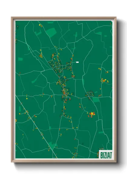 Une affiche de carte sur Biziat