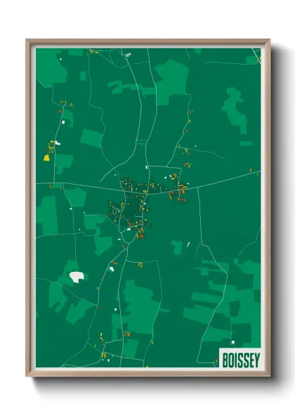 Une affiche de carte sur Boissey