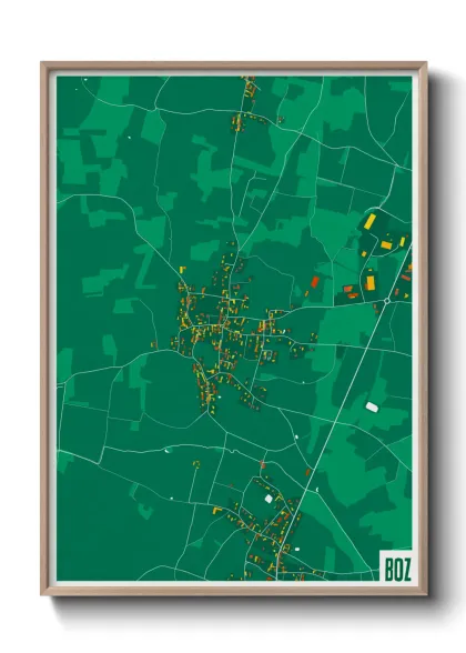 Une affiche de carte sur Boz