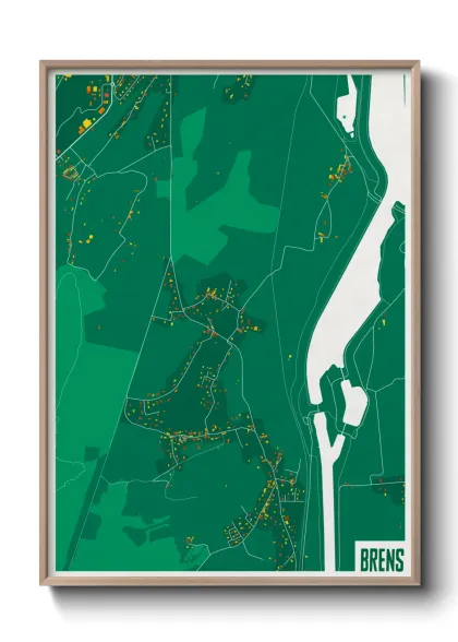 Une affiche de carte sur Brens