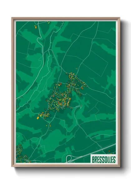 Une affiche de carte sur Bressolles