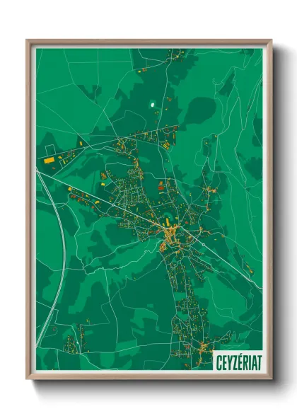 Une affiche de carte sur Ceyzériat