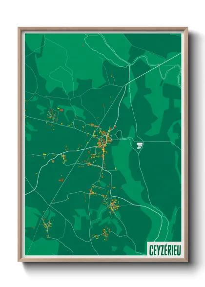 Une affiche de carte sur Ceyzérieu