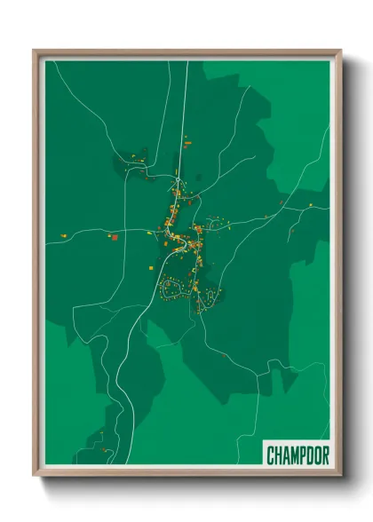 Une affiche de carte sur Champdor