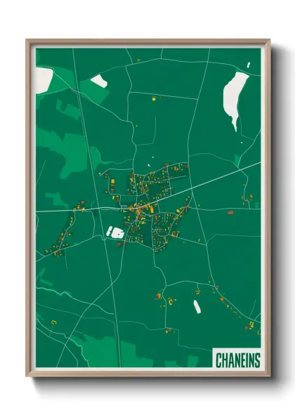 Une affiche de carte sur Chaneins