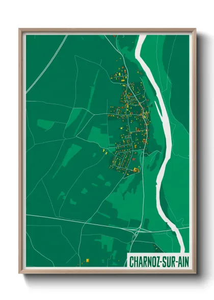 Une affiche de carte sur Charnoz-sur-Ain