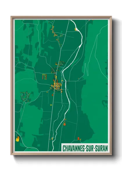 Une affiche de carte sur Chavannes-sur-Suran