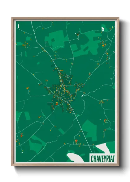 Une affiche de carte sur Chaveyriat