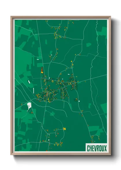 Une affiche de carte sur Chevroux