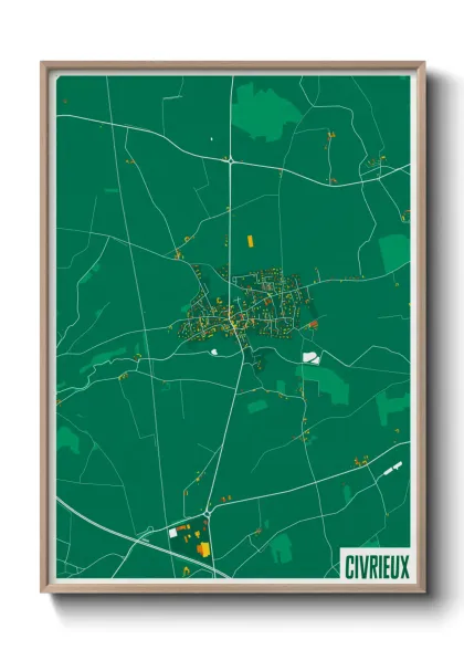 Une affiche de carte sur Civrieux