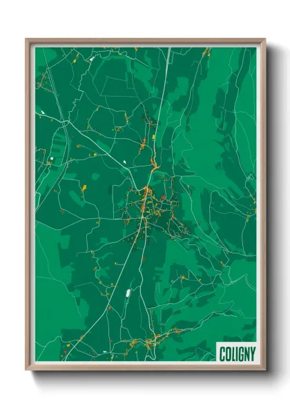 Une affiche de carte sur Coligny