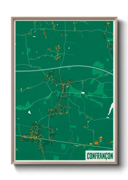 Une affiche de carte sur Confrançon