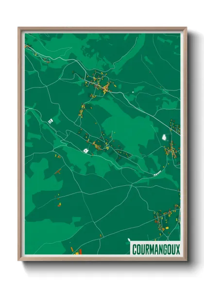 Une affiche de carte sur Courmangoux