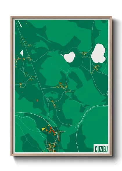 Une affiche de carte sur Cuzieu