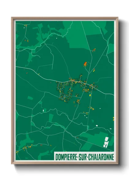 Une affiche de carte sur Dompierre-sur-Chalaronne