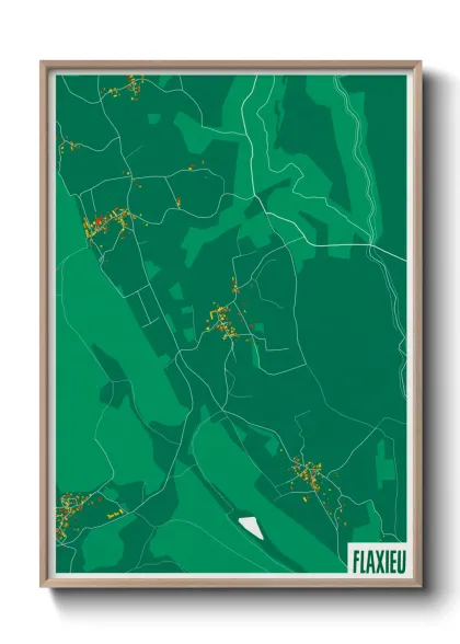 Une affiche de carte sur Flaxieu
