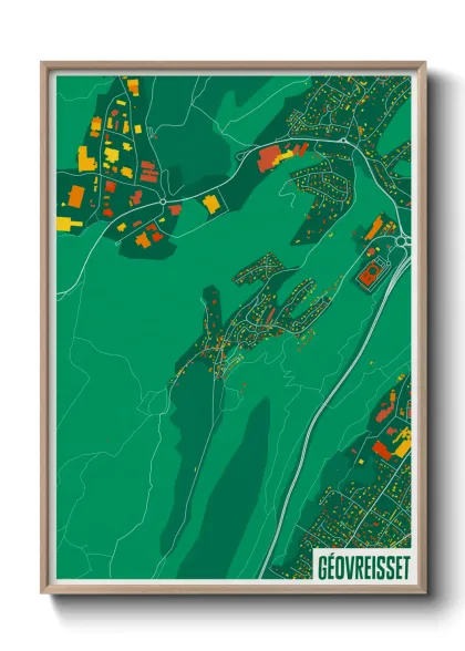 Une affiche de carte sur Géovreisset
