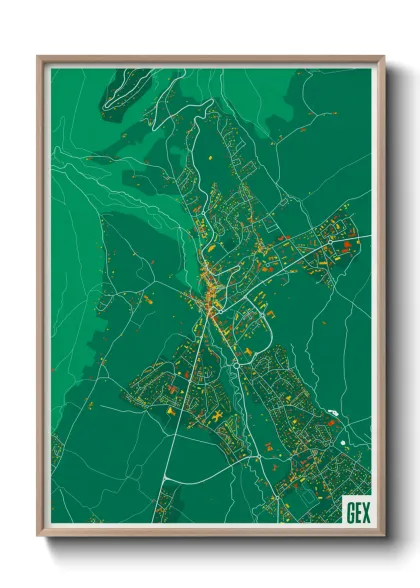 Une affiche de carte sur Gex