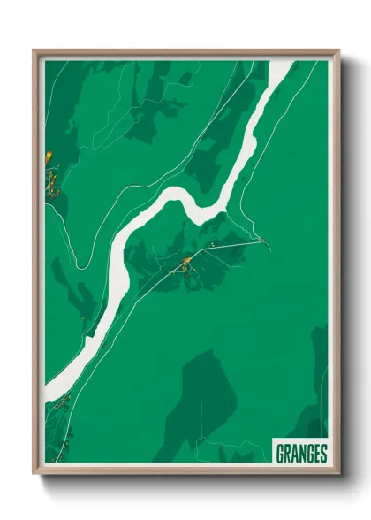 Une affiche de carte sur Granges