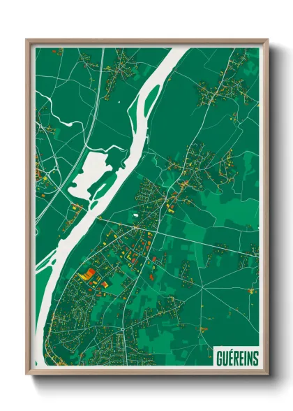 Une affiche de carte sur Guéreins