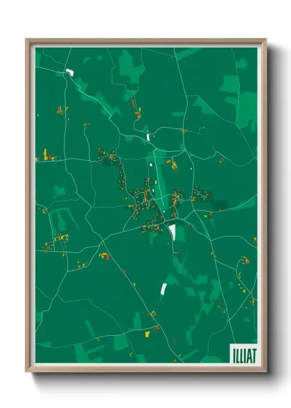 Une affiche de carte sur Illiat
