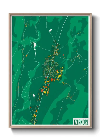 Une affiche de carte sur Izernore