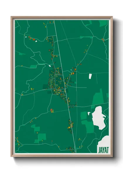 Une affiche de carte sur Jayat