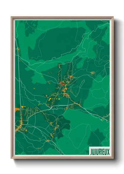 Une affiche de carte sur Jujurieux