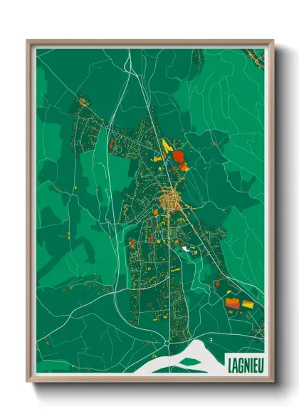 Une affiche de carte sur Lagnieu