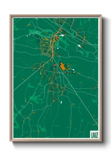 Une affiche de carte sur Laiz