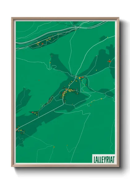 Une affiche de carte sur Lalleyriat