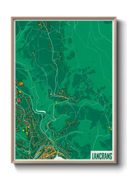 Une affiche de carte sur Lancrans