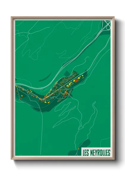 Une affiche de carte sur Les Neyrolles
