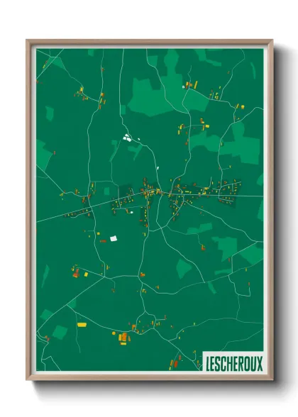 Une affiche de carte sur Lescheroux