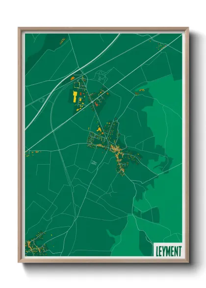 Une affiche de carte sur Leyment